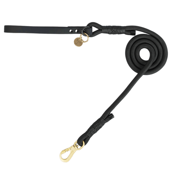 Rope Dog Lead COLOUR DROPS® - Jet Black - Bailey and Coco (UK)