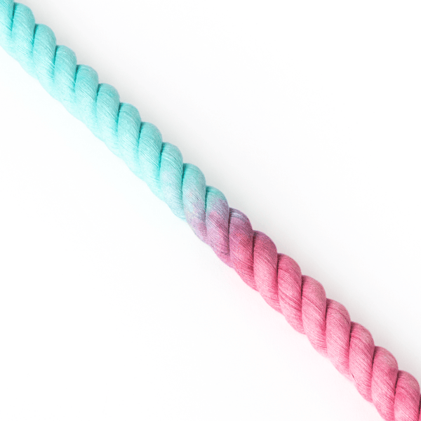 Rope Dog Lead - Ombre Cyan & Pink - alternate view