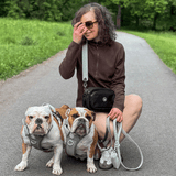 Sage Tweed - Colour Drops - Adjustable Dog Harness, Lead, Collar & Mini Black Dog Walking Bag Bundle - Bailey and Coco (UK)