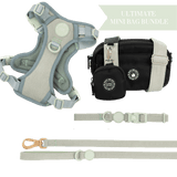 Sage Tweed - Colour Drops - Adjustable Dog Harness, Lead, Collar & Mini Black Dog Walking Bag Bundle - Bailey and Coco (UK)