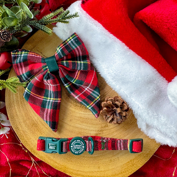 Sailor Bow Tie - Colour Drops - Red Highland Tartan - alternate view