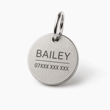 Silver Engraved Dog Tag – Personalised Stainless Steel ID Tag - Bailey and Coco (UK)