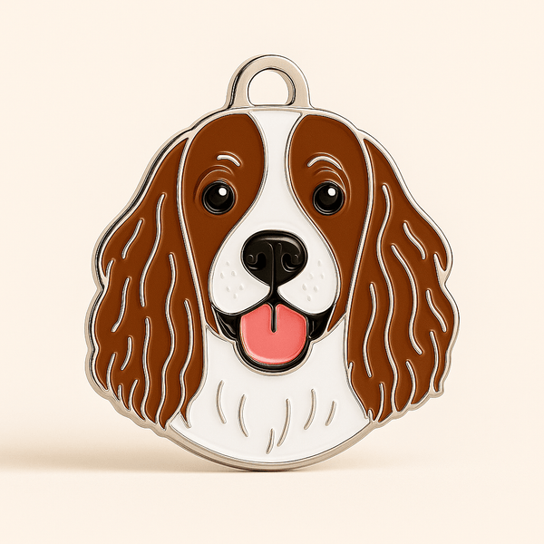 Springer Spaniel Liver & White Dog Tag Personalised & Engraved - Bailey and Coco (UK)