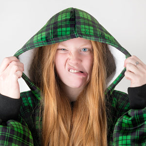 Tartan Green Oversized Blanket Hoodie - Bailey and Coco (UK)