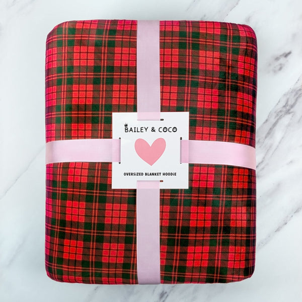 The Red Tartan One Oversized Blanket Hoodie - alternate view