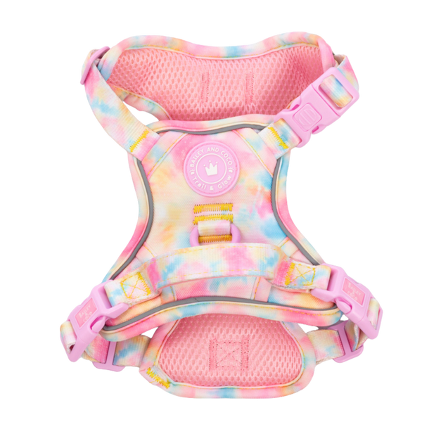 Tie Dye Dog Harness - Colour Drops - Candy Floss - Bailey and Coco (UK)