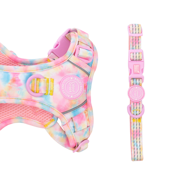 Trail & Glow Adjustable Collar - Colour Drops - Candy Floss - Bailey and Coco (UK)