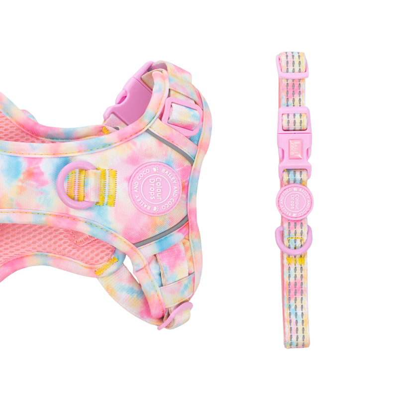 Trail & Glow Adjustable Collar - Colour Drops - Candy Floss - Bailey and Coco (UK)