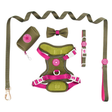 Trail & Glow® Dog Harness Bundle Set - COLOUR DROPS® - Olive it Hot - Bailey and Coco (UK)