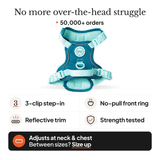Trail & Glow Dog Harness - COLOUR DROPS® - Ice Teal - Bailey and Coco (UK)