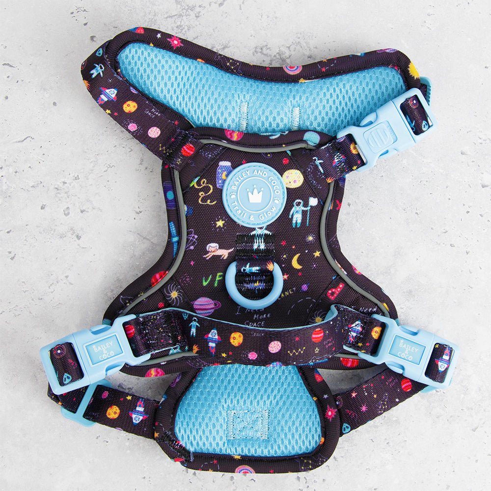 Trail & Glow Dog Harness - COLOUR DROPS® - Space Paws - Bailey and Coco (UK)