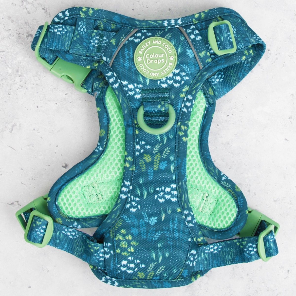 Trail & Glow Dog Harness - COLOUR DROPS® - Touch Grass - Bailey and Coco (UK)