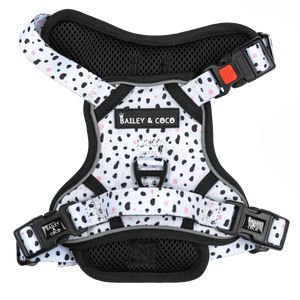 Trail & Glow® Dog Harness - Ditsy Dalmatian - Original Design - Bailey and Coco (UK)