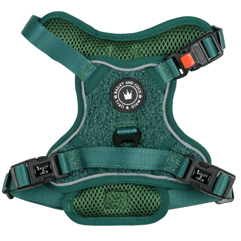 Trail & Glow® Dog Harness - Emerald Teddy - Bailey and Coco (UK)