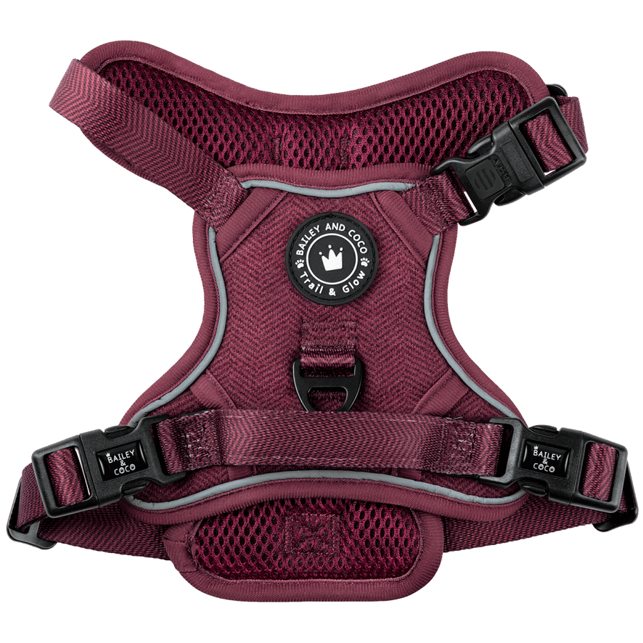Trail & Glow® Dog Harness - Mulberry Tweed