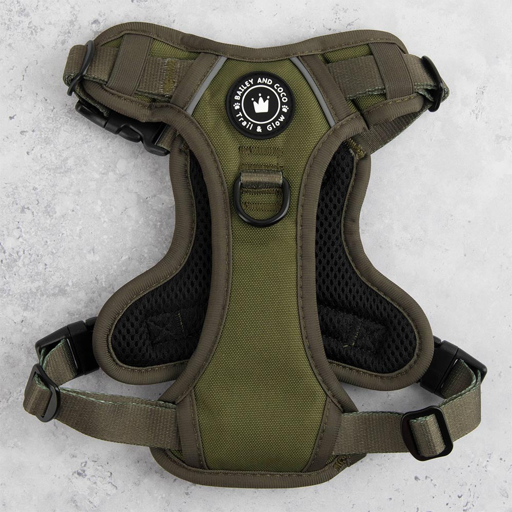 Trail & Glow® Dog Harness - The Khaki One - Bailey and Coco (UK)