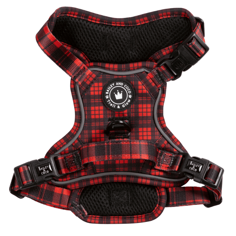 Trail & Glow® Dog Harness - The Red Tartan One - Bailey and Coco (UK)