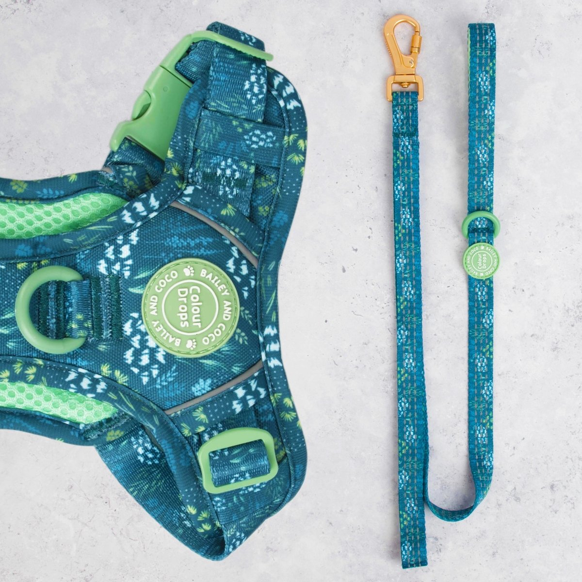 Trail & Glow® Dog Lead 5ft - COLOUR DROPS® - Touch Grass - Bailey and Coco (UK)