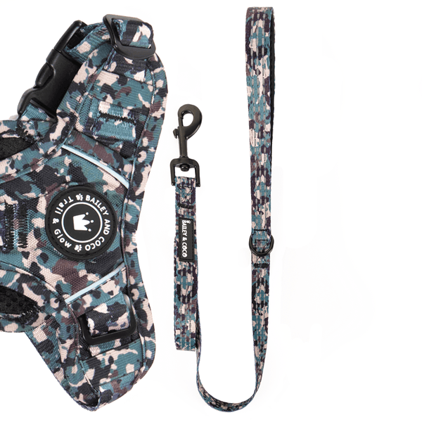 Trail & Glow® Fabric Dog Lead 5ft - The Camo One - Bailey and Coco (UK)