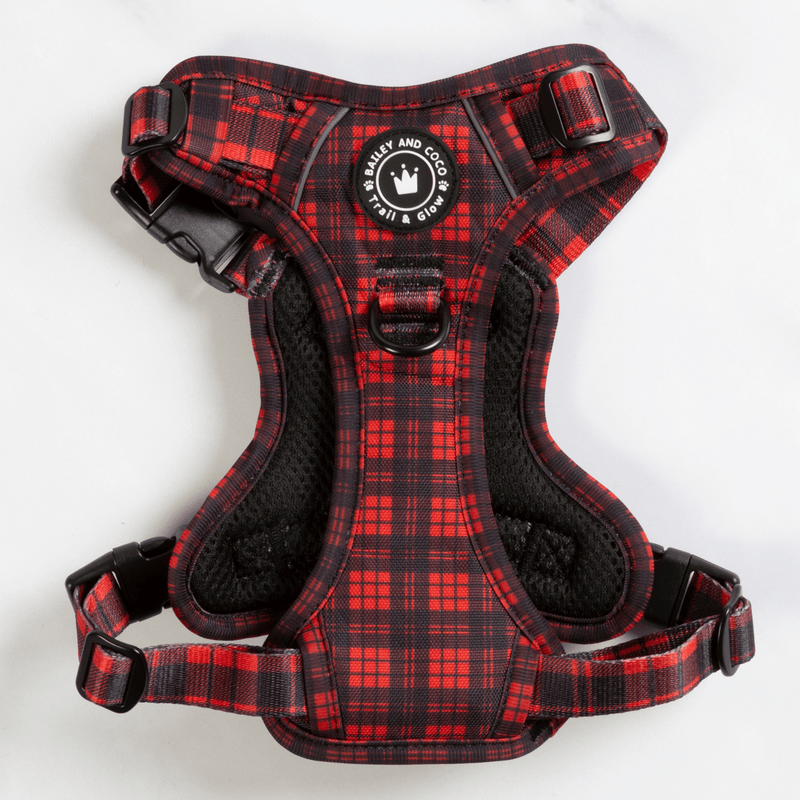 Trail & Glow® Harness Bundle Set - The Red Tartan One - Bailey and Coco (UK)