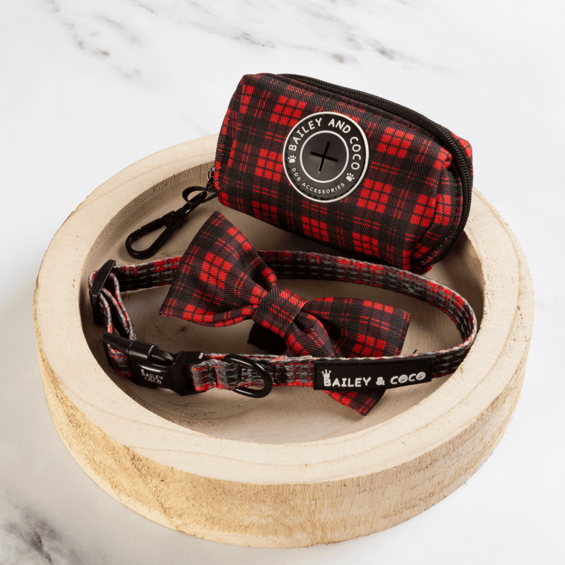 Trail & Glow® Harness Bundle Set - The Red Tartan One - Bailey and Coco (UK)