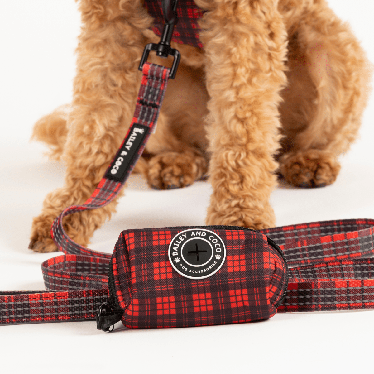 Trail & Glow® Harness Bundle Set - The Red Tartan One - Bailey and Coco (UK)
