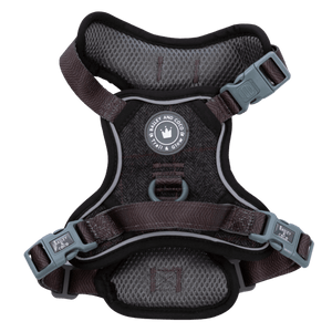 Trail & Glow Tweed Dog Harness - Colour Drops - Charcoal Tweed