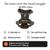 Trail & Glow Tweed Dog Harness - Colour Drops - Mayfair Tweed - Bailey and Coco (UK)