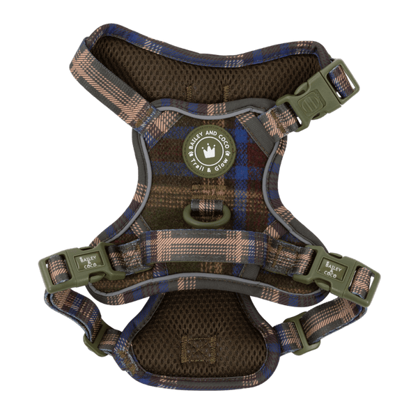 Trail & Glow Tweed Dog Harness - Colour Drops - Mayfair Tweed - Bailey and Coco (UK)