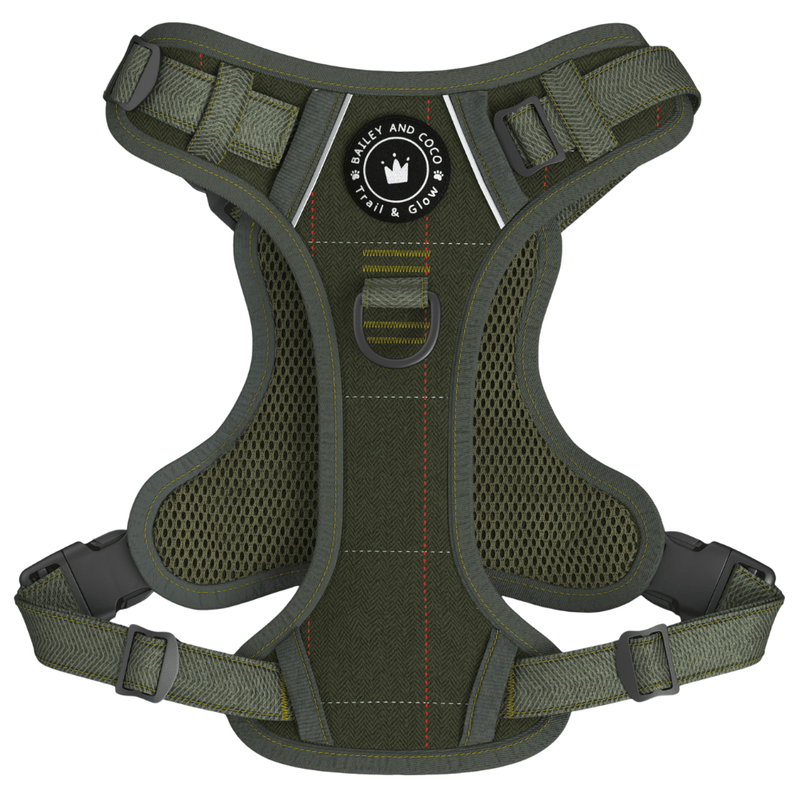 Trail & Glow Tweed Dog Harness - Forest Tweed - Bailey and Coco (UK)