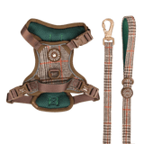 Trail & Glow Tweed Dog Harness & Lead Set - Colour Drops - Heritage Plaid - Bailey and Coco (UK)
