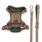 Trail & Glow Tweed Dog Harness & Lead Set - Colour Drops - Heritage Plaid
