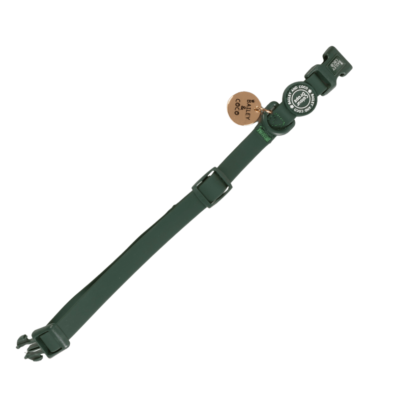 Waterproof Adjustable Collar - Colour Drops - Forest Green - Bailey and Coco (UK)