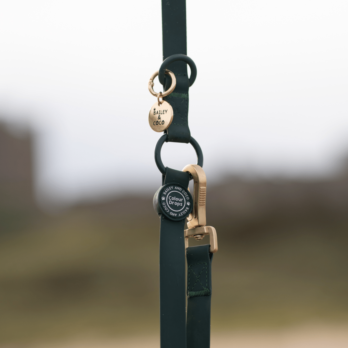 Waterproof Dog Lead & Collar Set - Colour Drops - Forest Green - Bailey and Coco (UK)