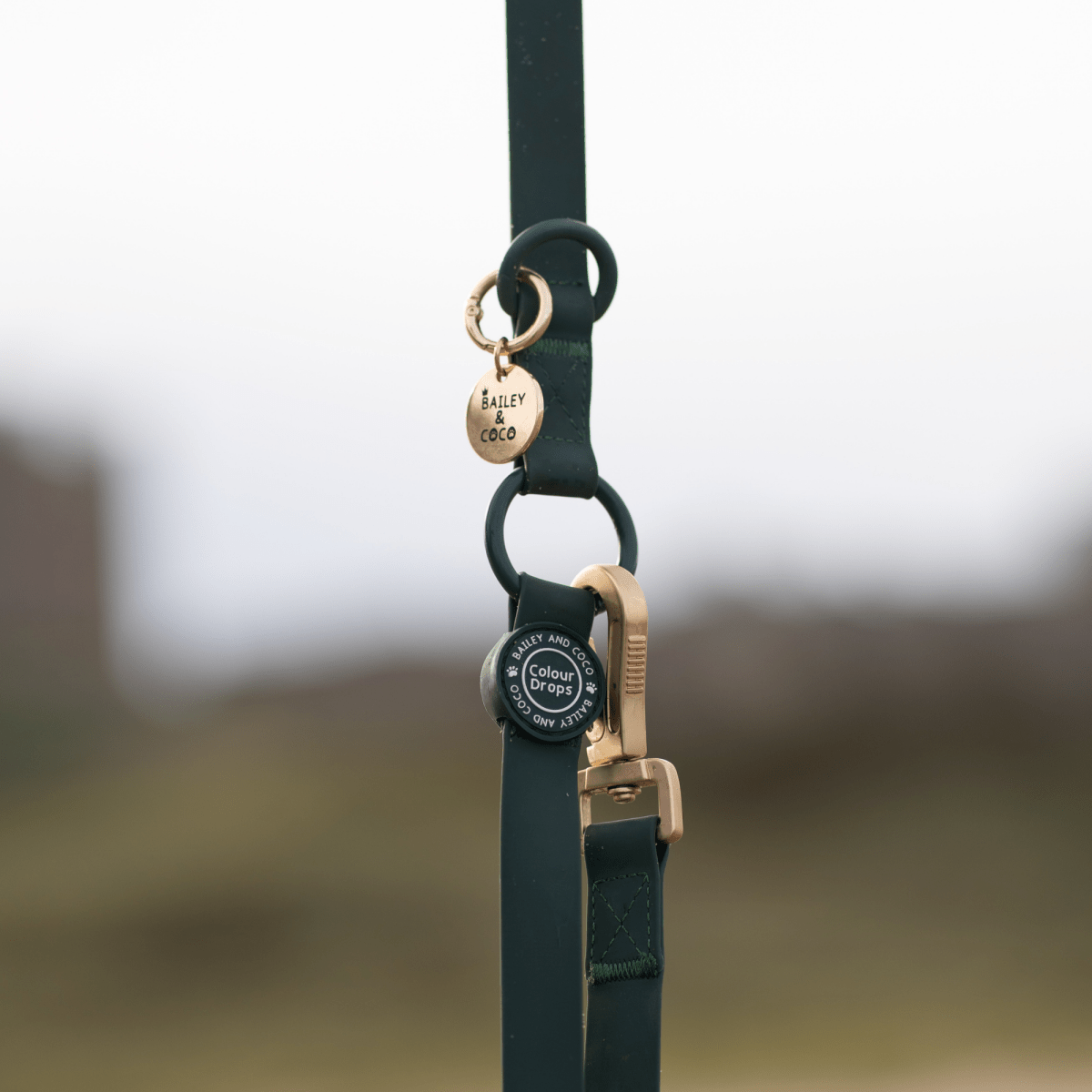 Waterproof Dog Lead & Collar Set - Colour Drops - Jet Black - Bailey and Coco (UK)