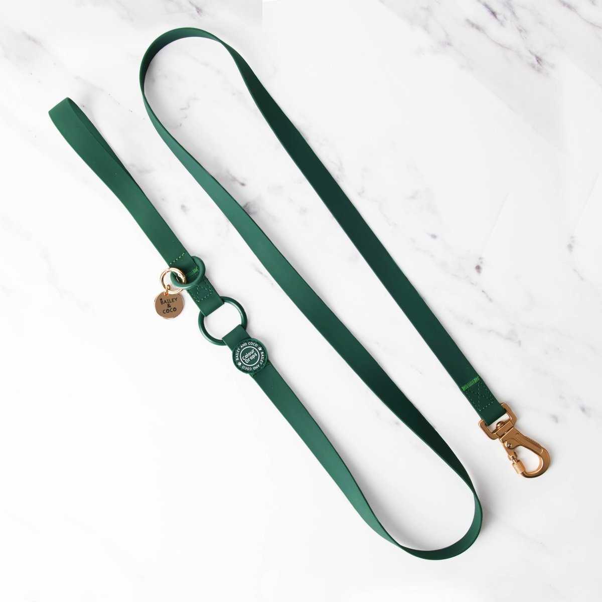 Waterproof Dog Lead - Colour Drops - Forest Green - Bailey and Coco (UK)