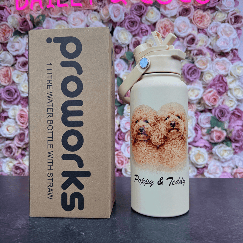 Your Dog on a Bottle (Personalised) – 1L Switch Bottle - Bailey and Coco (UK)