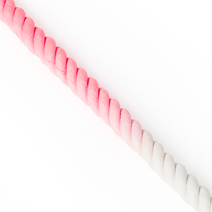 Rope Dog Lead - Ombre Pink & White.