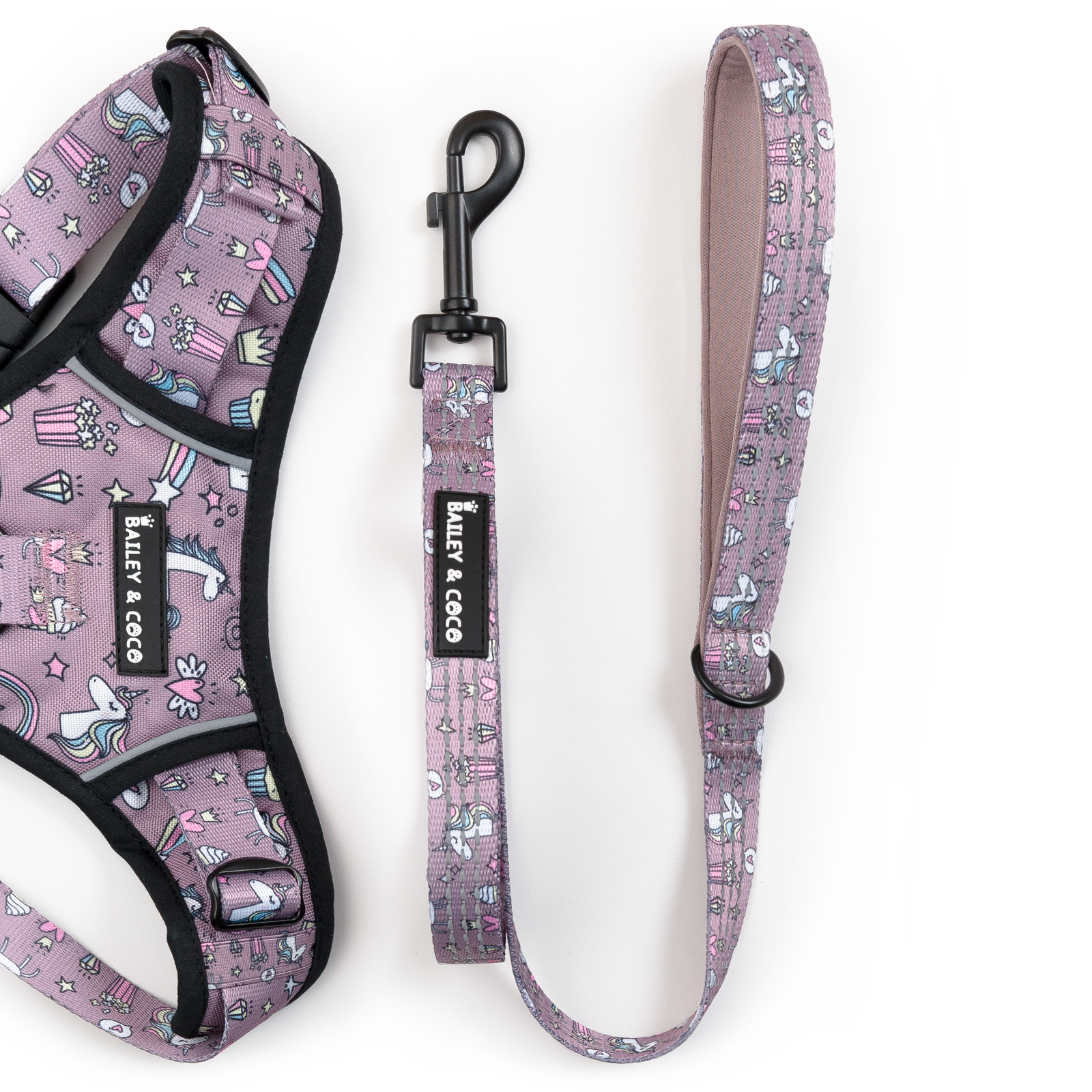 Trail & Glow® Fabric Dog Lead 4ft to 5ft - Be Unique Unicorn.
